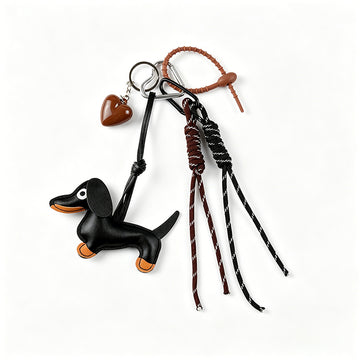 Dachshund PU Leather Bag Charm & Keychain