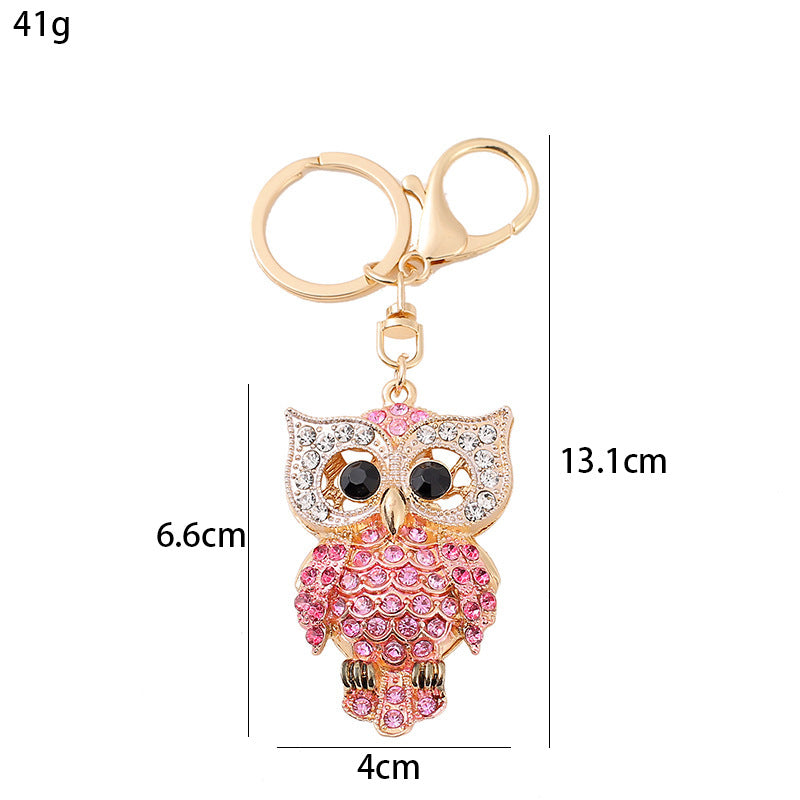 Rhinestone Owl Bag Charm & Keychain
