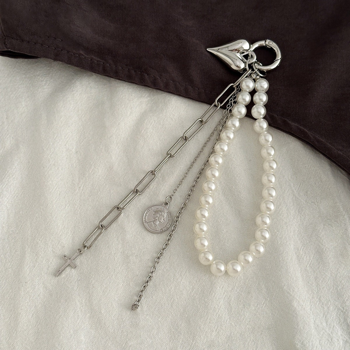 Heart Charm Beaded Bag Charm & Keychain