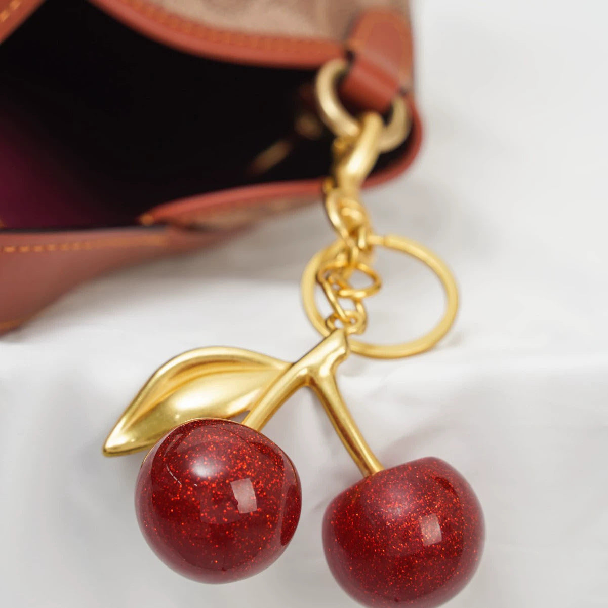Sparkle Cherry Bag Charm & Keychain