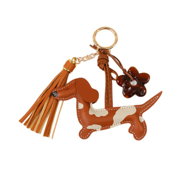 PU Leather Spotted Dachshund Bag Charm & Keychain