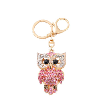 Rhinestone Owl Bag Charm & Keychain