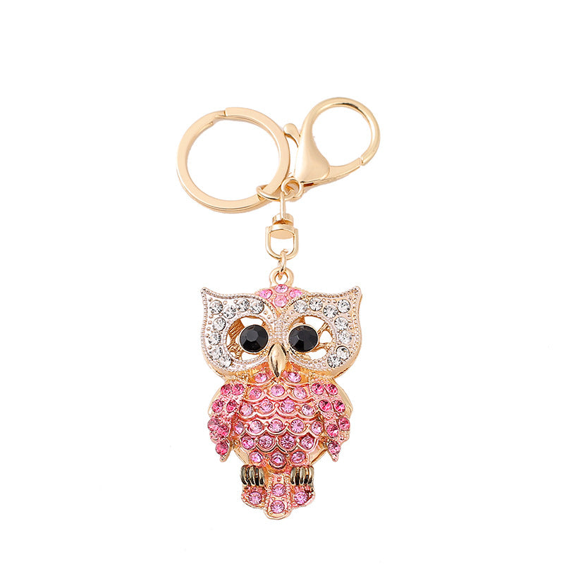 Rhinestone Owl Bag Charm & Keychain